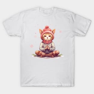 Yoga Meditation Christmas Cat I OM T-Shirt